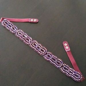 Anthropologie Beaded Leather Belt